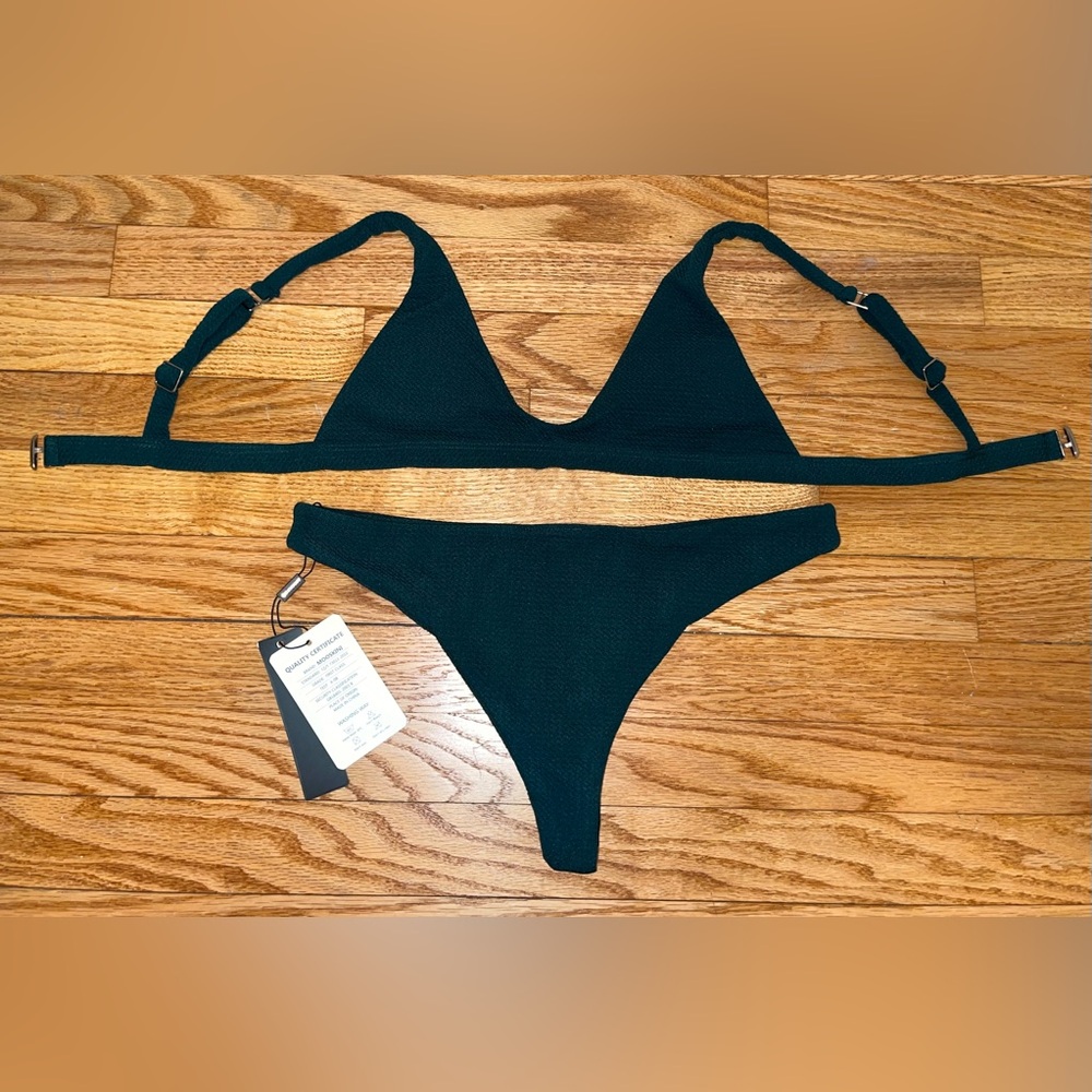 NWT - Emerald Green 2-Piece Padded Bikini Brazilian Bottom (Size: 6-8) - Picture 7 of 13